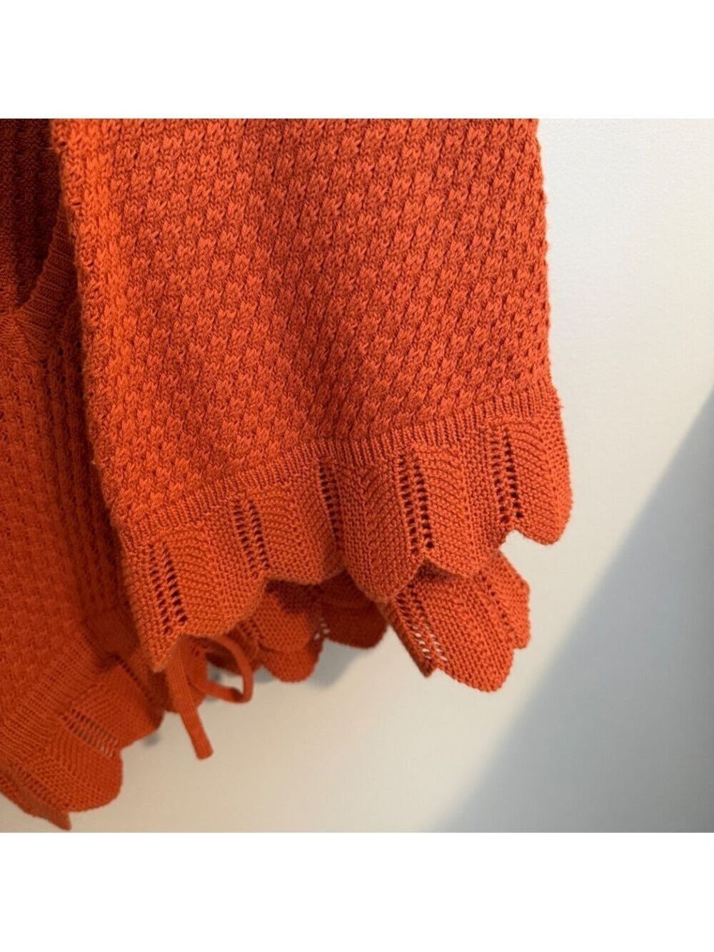 Lulus Total Frills Rust Orange Knit Drawstring Cropped Sweater Top - Picture 7 of 10